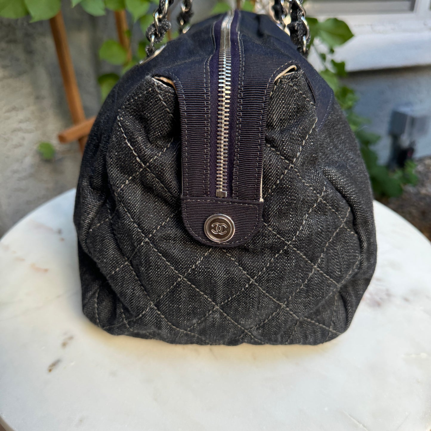 Chanel Quilted Denim Bowler