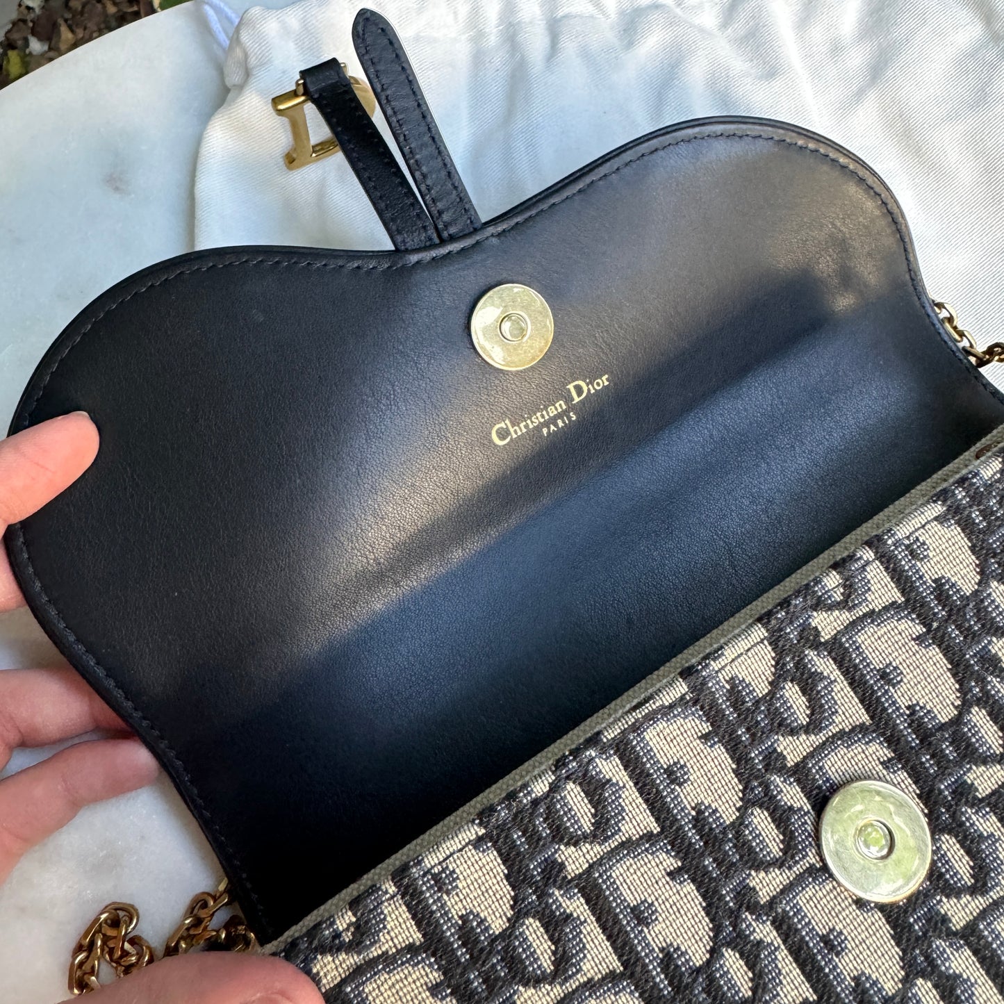 Dior Saddle Pouch with Chain Crossbody
