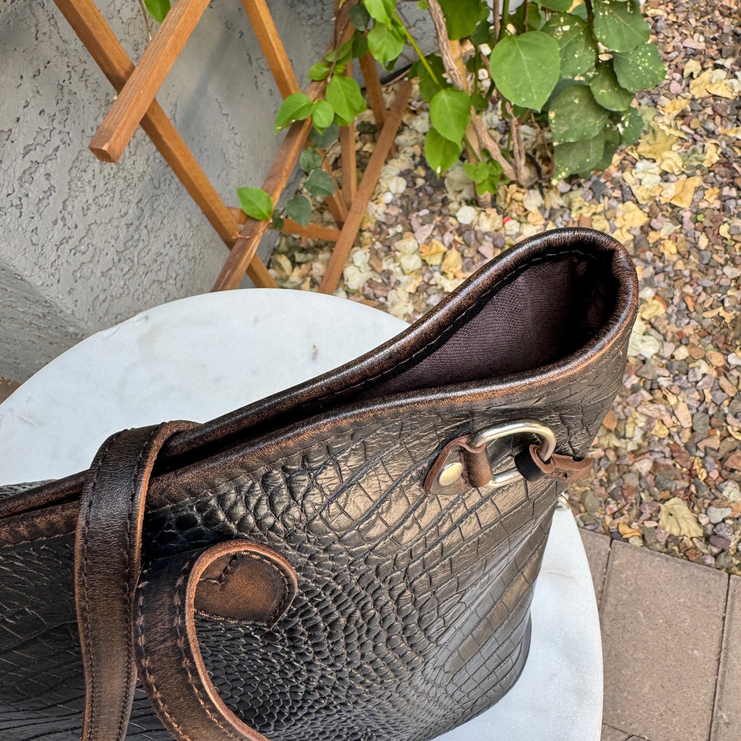 Freebird Embossed Crocodile Leather Mara Tote