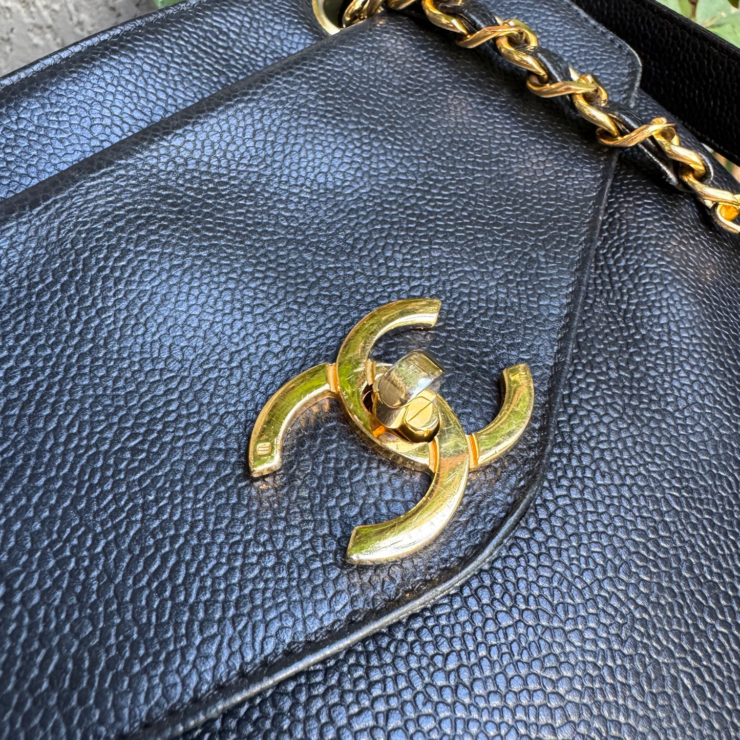 Chanel Caviar Leather Vintage CC Pocket Shoulder Bag