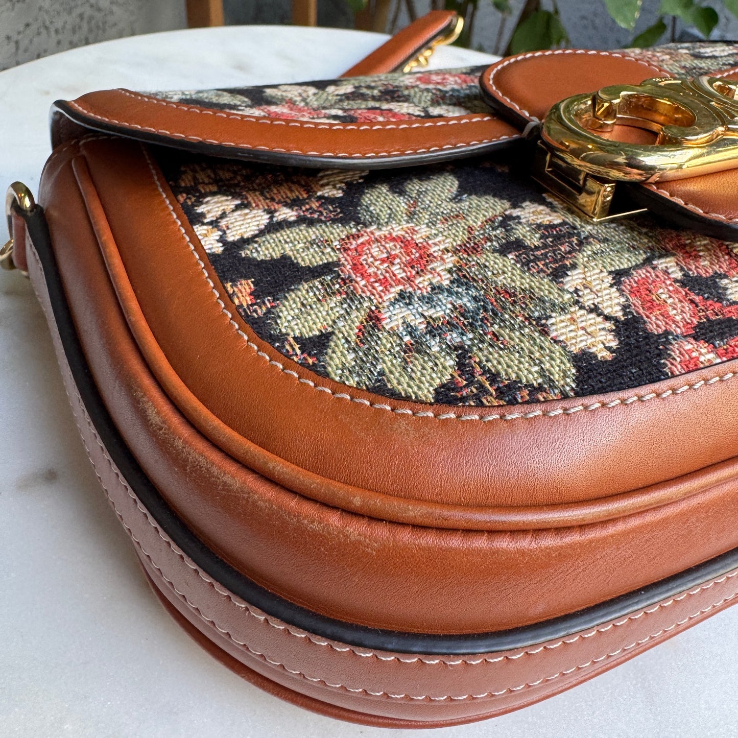 Celine Floral Jacquard Chain Maillon Triomphe