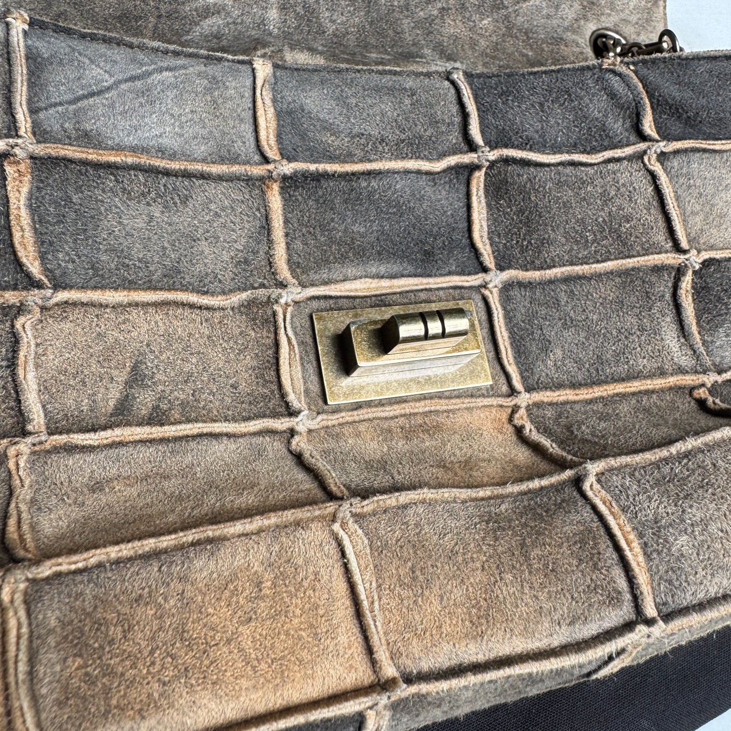 Chanel Suede Patchwork Reissue 225 Single Flap Shoulder Bag