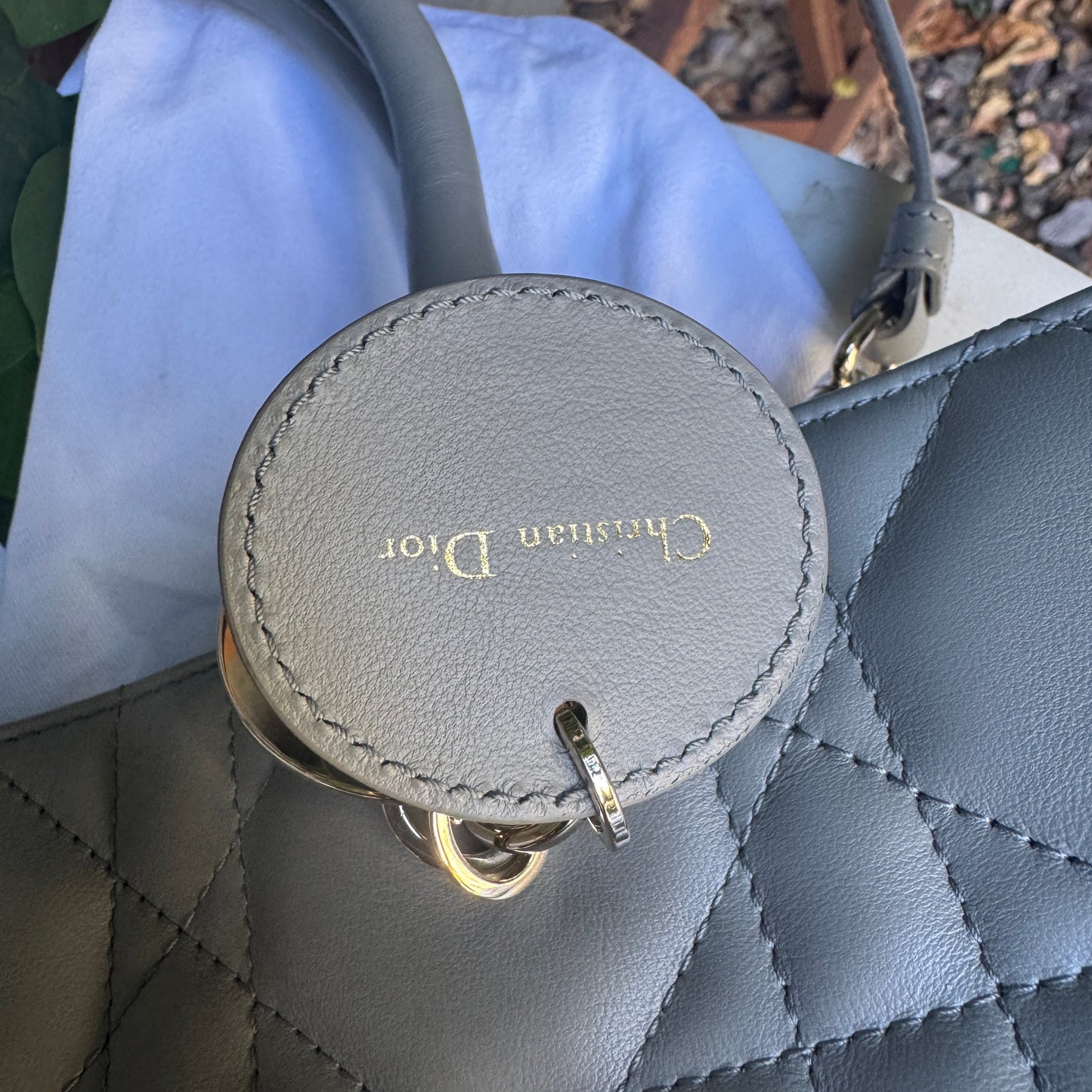 Christian Dior Calfskin Macrocannage Leather Medium Book Tote