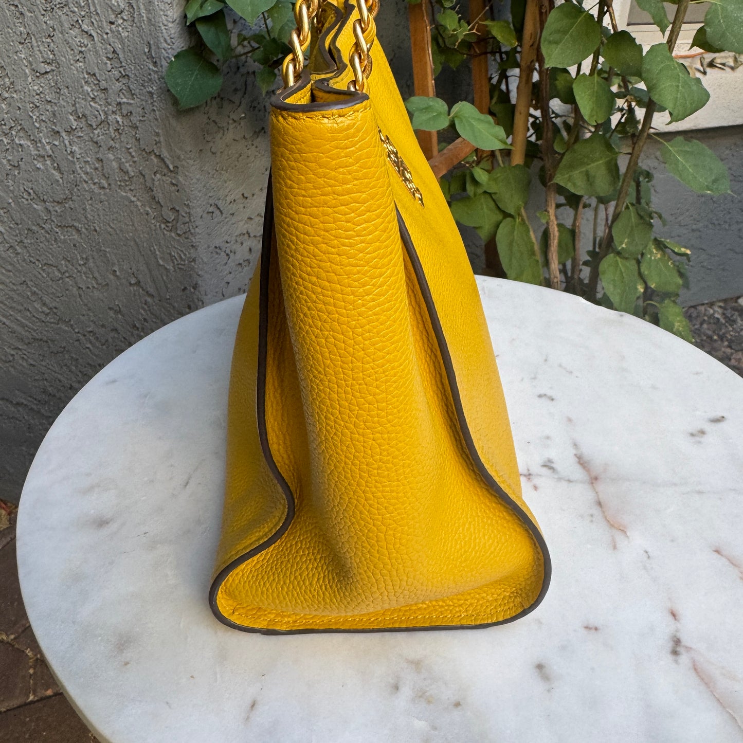 Tory Burch Britten Slouchy Chain Pebbled Leather Shoulder Bag