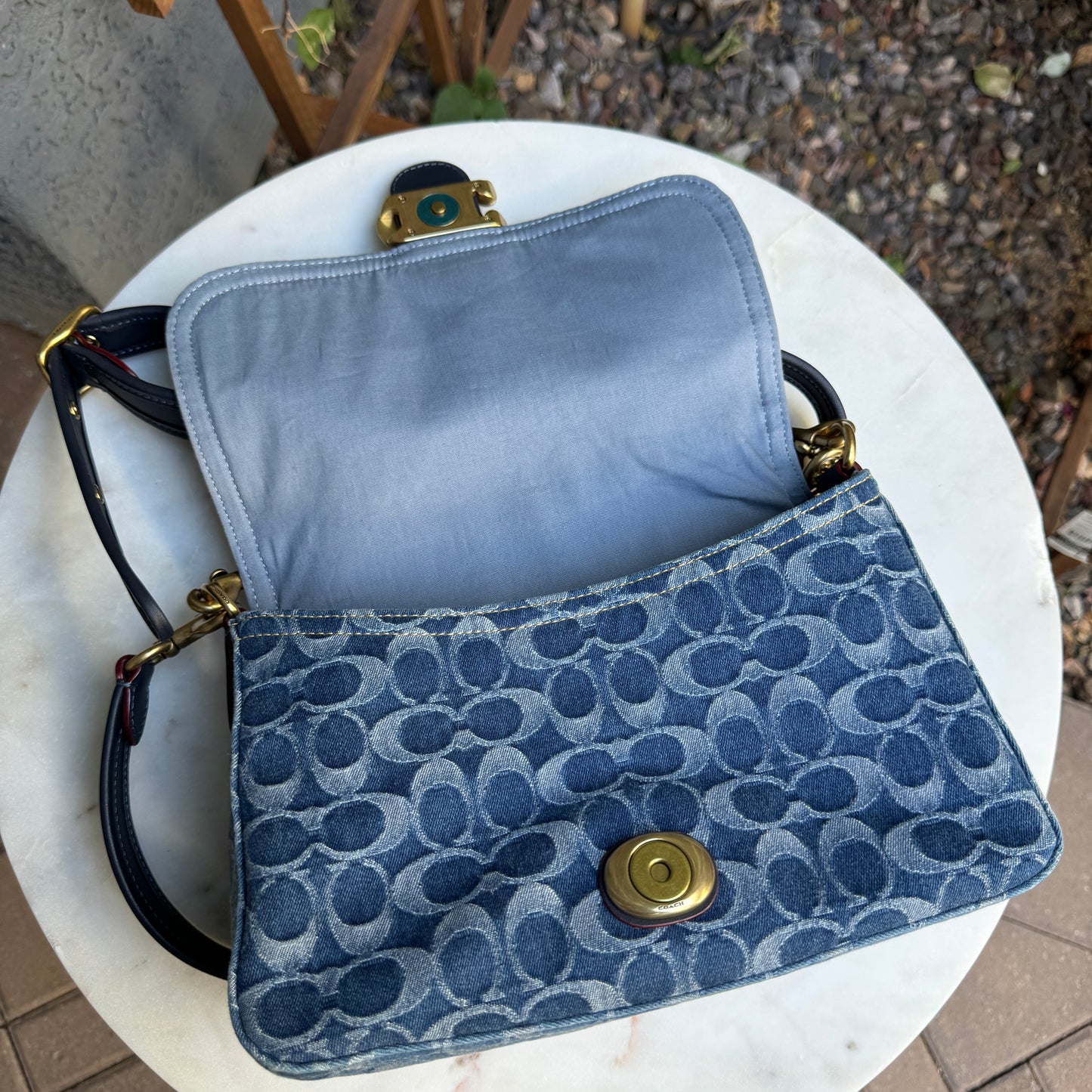 Coach Canvas Denim Monogram Soft Tabby Crossbody