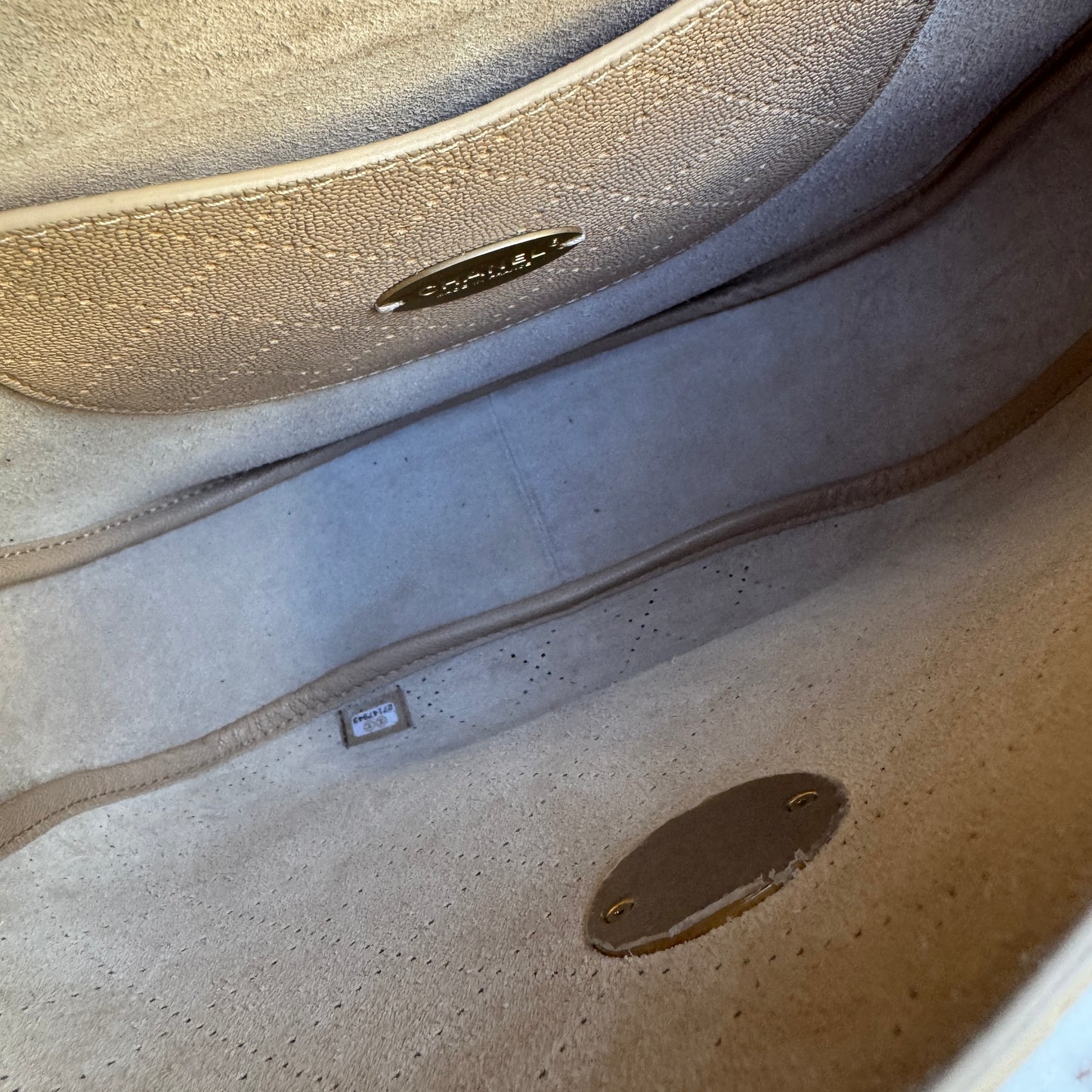 Chanel Moon Lock Perforated Diamond Caviar Leather Hobo