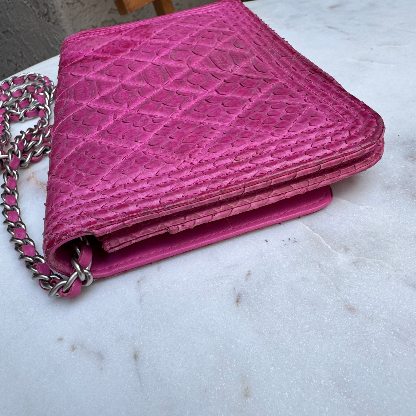 Chanel Python Boy WOC Wallet on Chain Crossbody