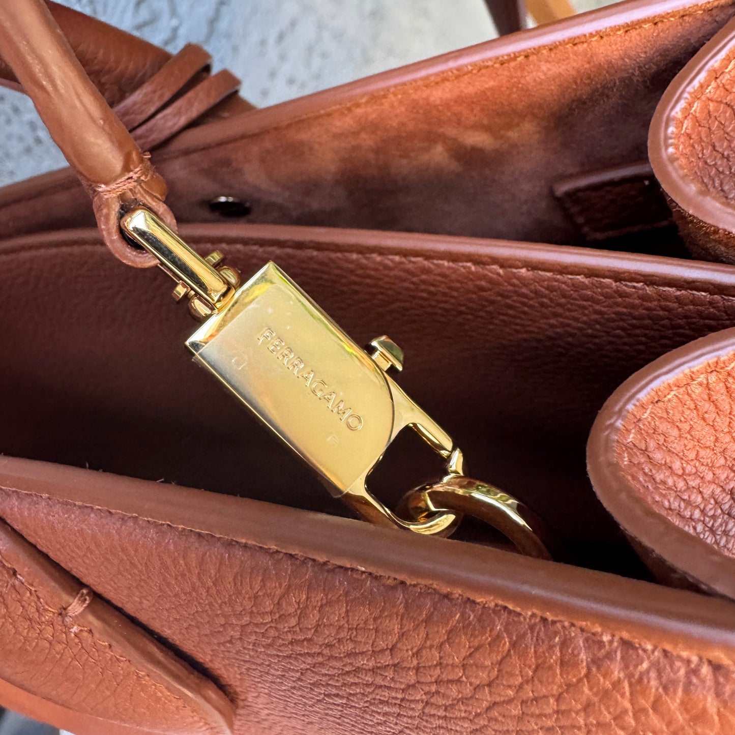 Salvatore Ferragamo Studio Soft Leather Top Handle Bag