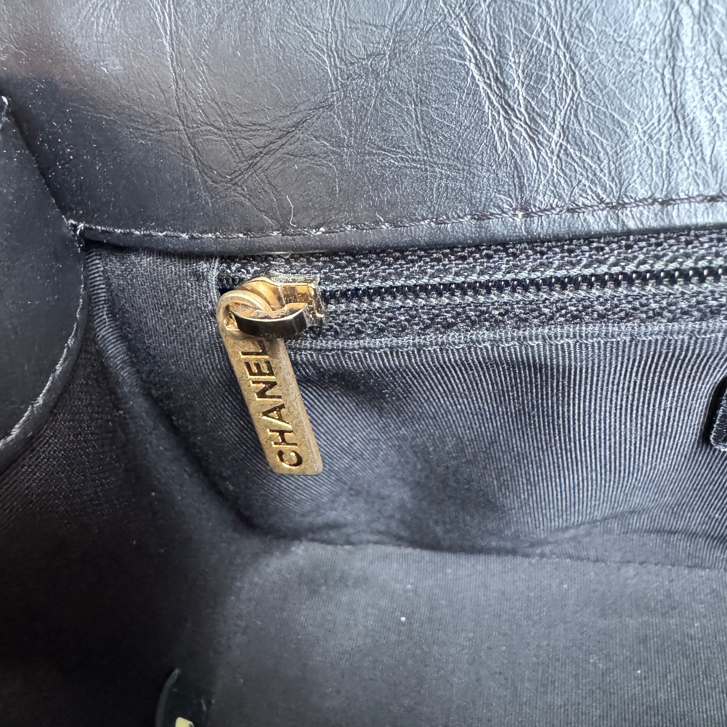 Chanel Calfskin Chevron Quilted Top Handle Flap Crossbody