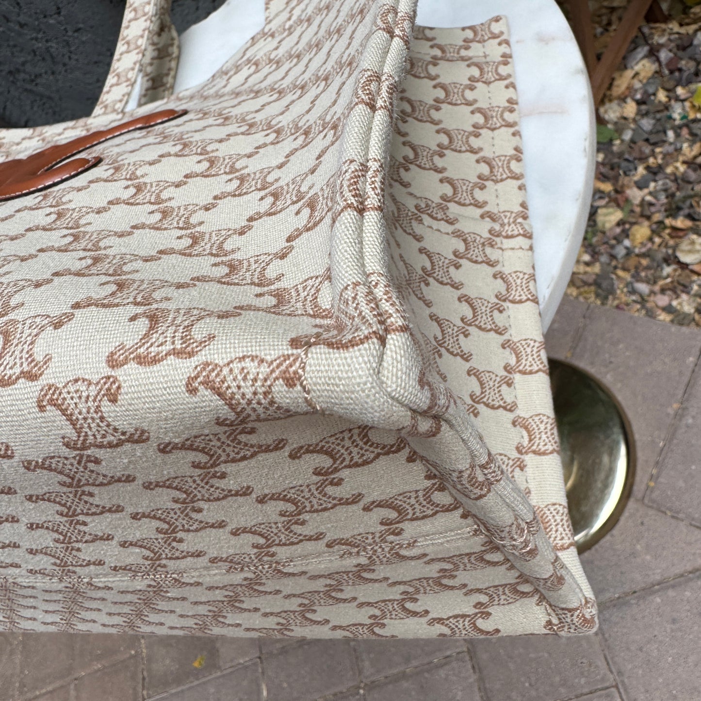 Celine Large Cabas Thais Triomphe Canvas Print Tote