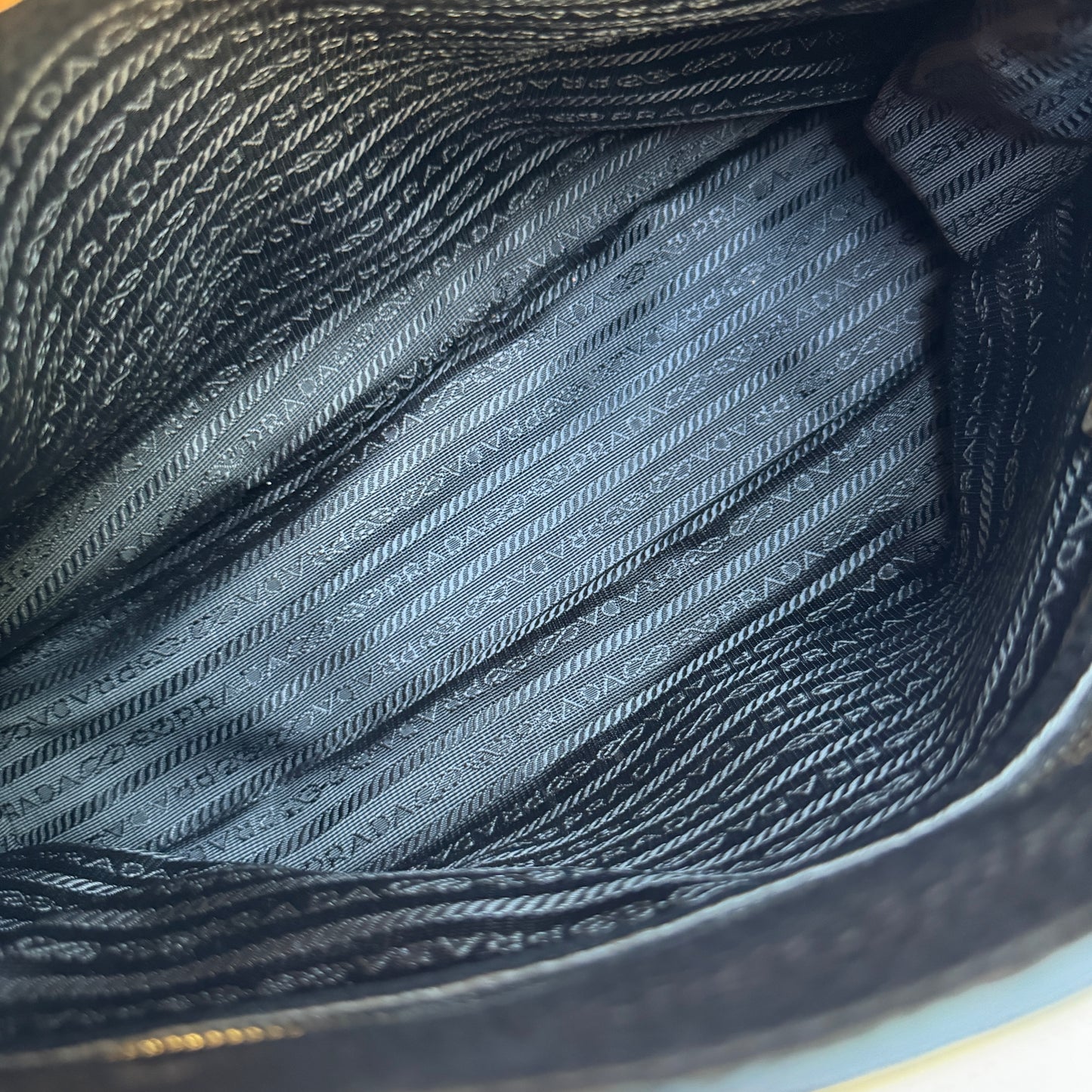Prada Pebbled Leather Vitello Daino Crossbody