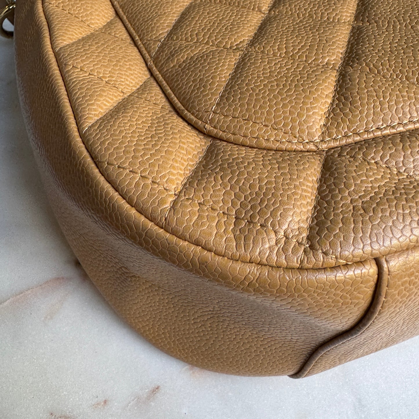 Chanel Timeless CC Quilted Caviar Leather Crescent Hobo Shoulder Bag