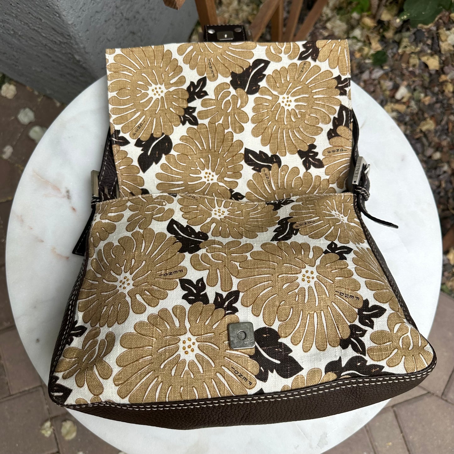 Fendi Floral Mama Baguette Shoulder Bag