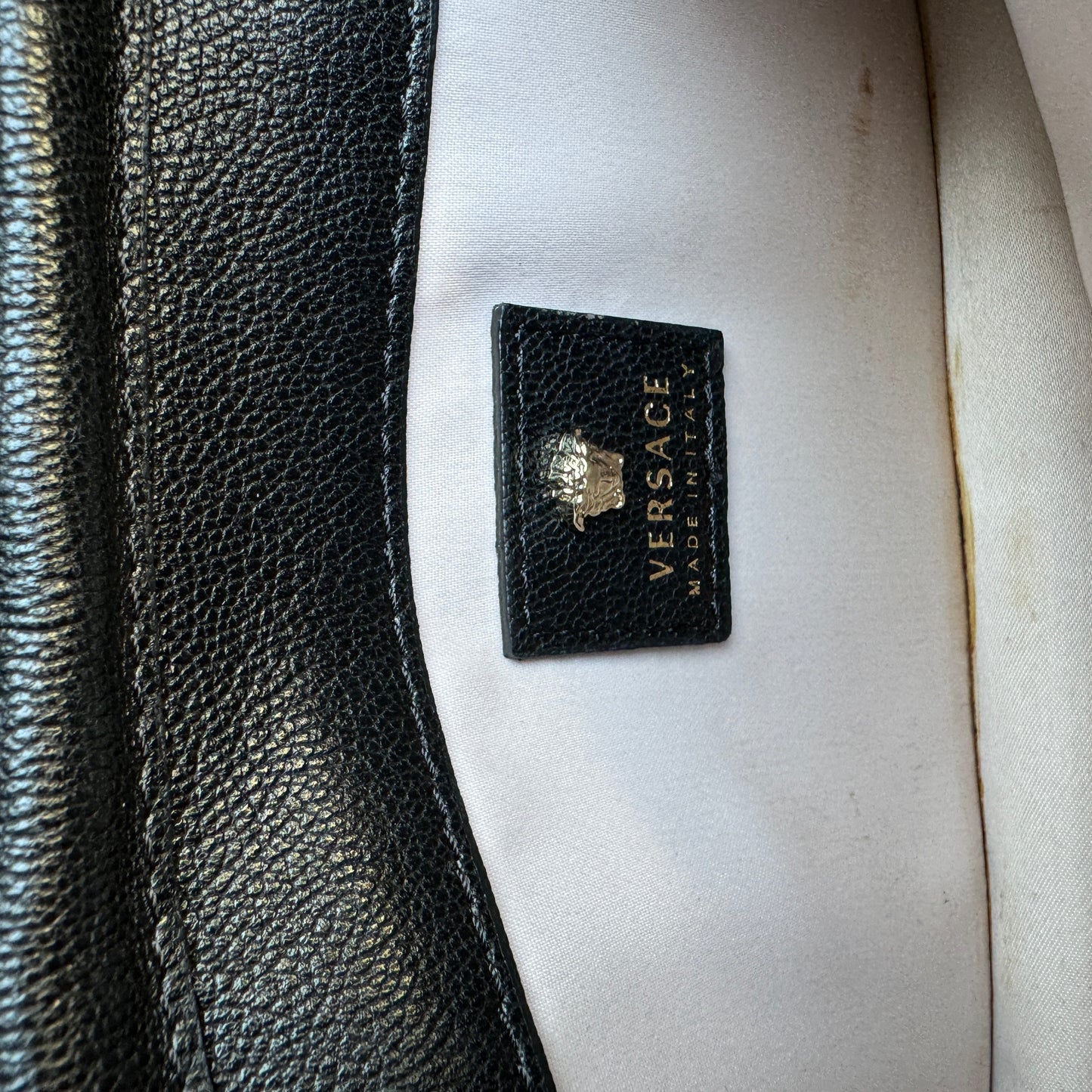 Versace Leather Medusa Chain Crossbody
