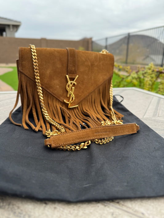 Saint Laurent Monogram Baby Fringe Crossbody