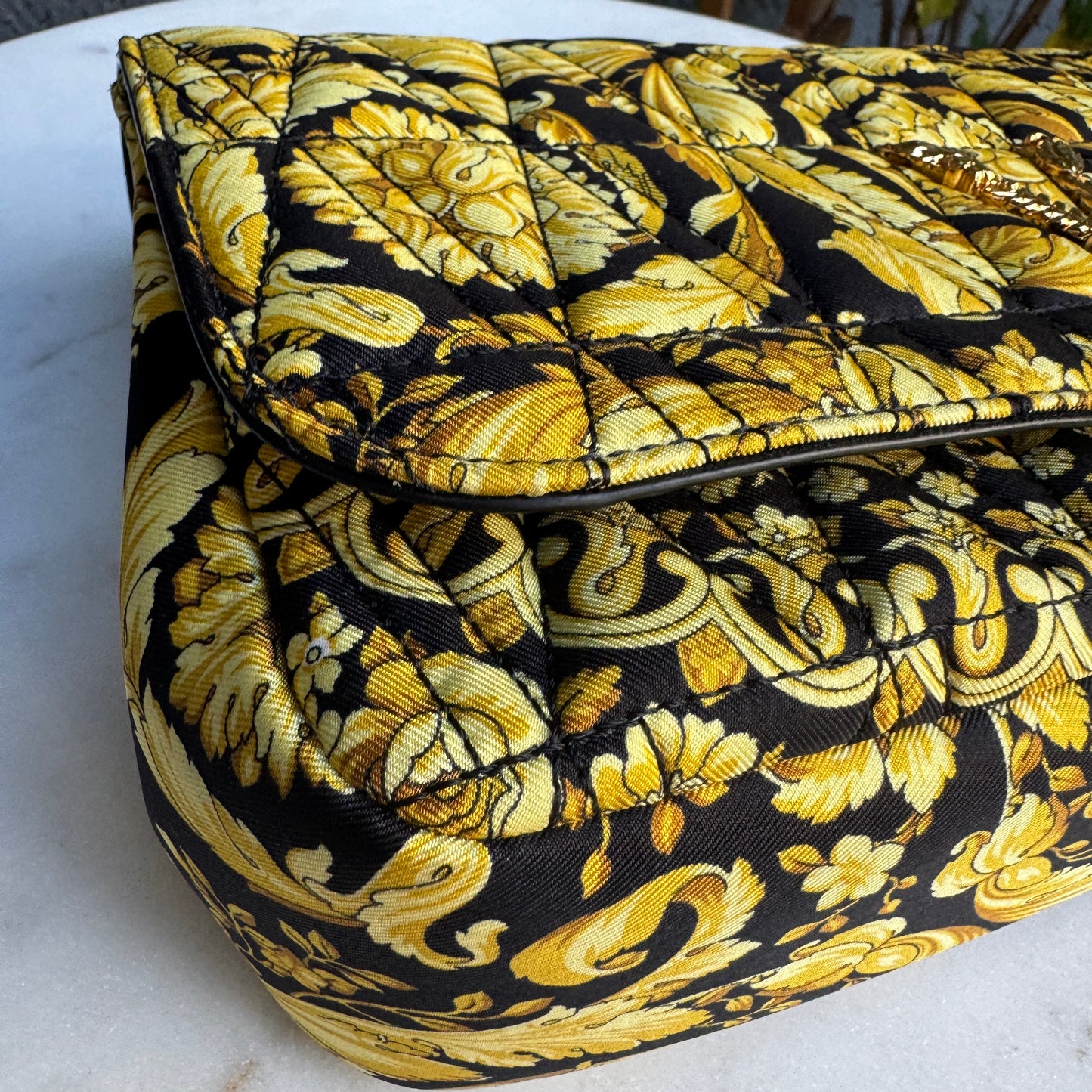 Versace Virtus Barocco Chain Flap Crossbody