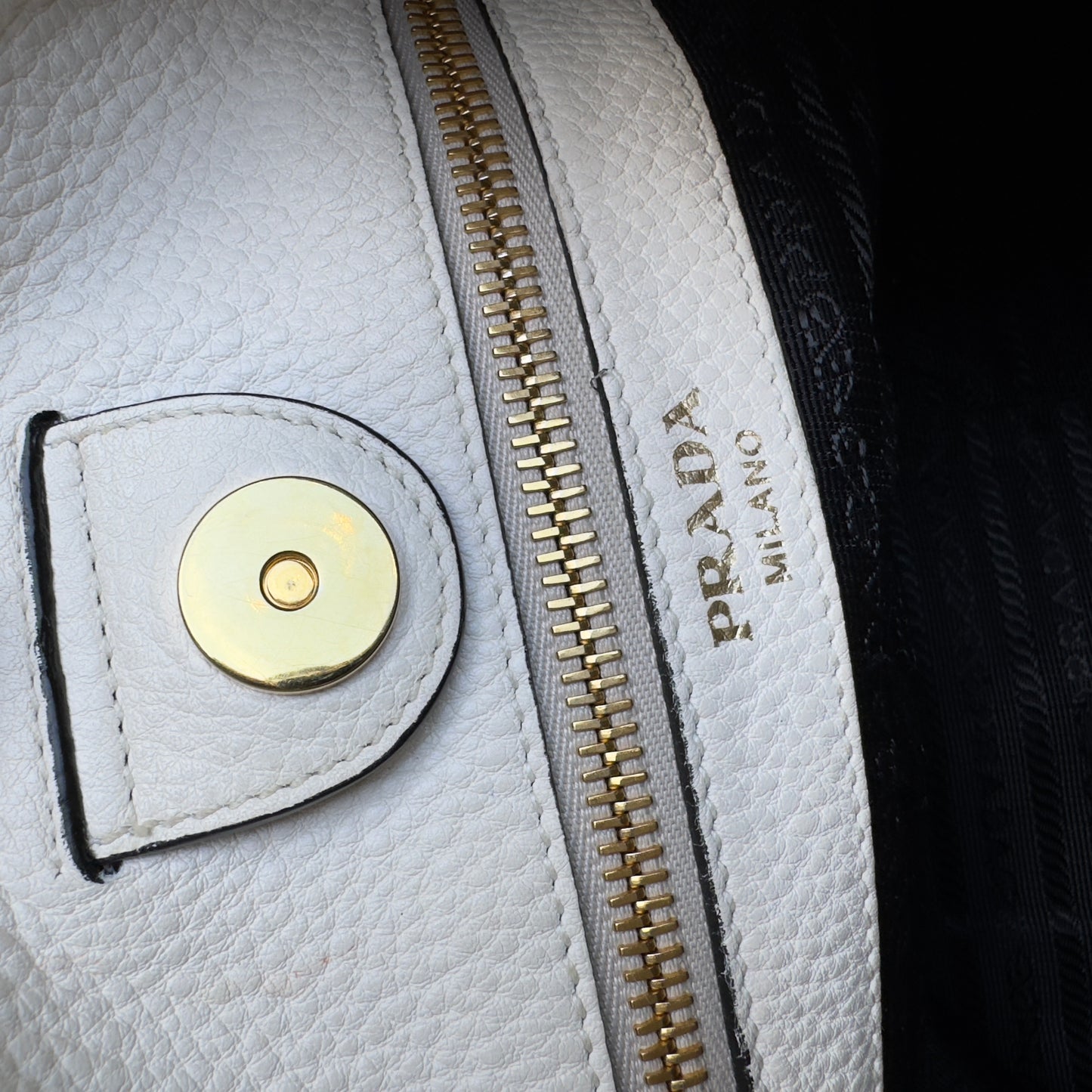 Prada Vitello Daino Phenix Nylon Web Stripe Crossbody