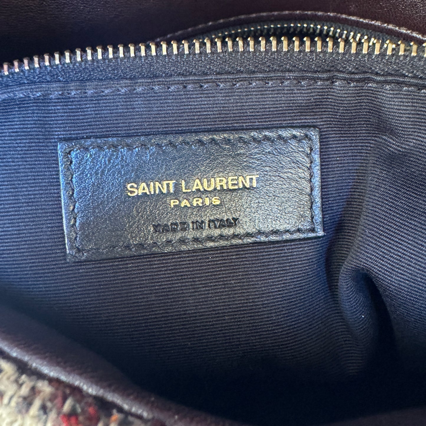Saint Laurent Tweed Loulou Monogram Puffer Shoulder Bag