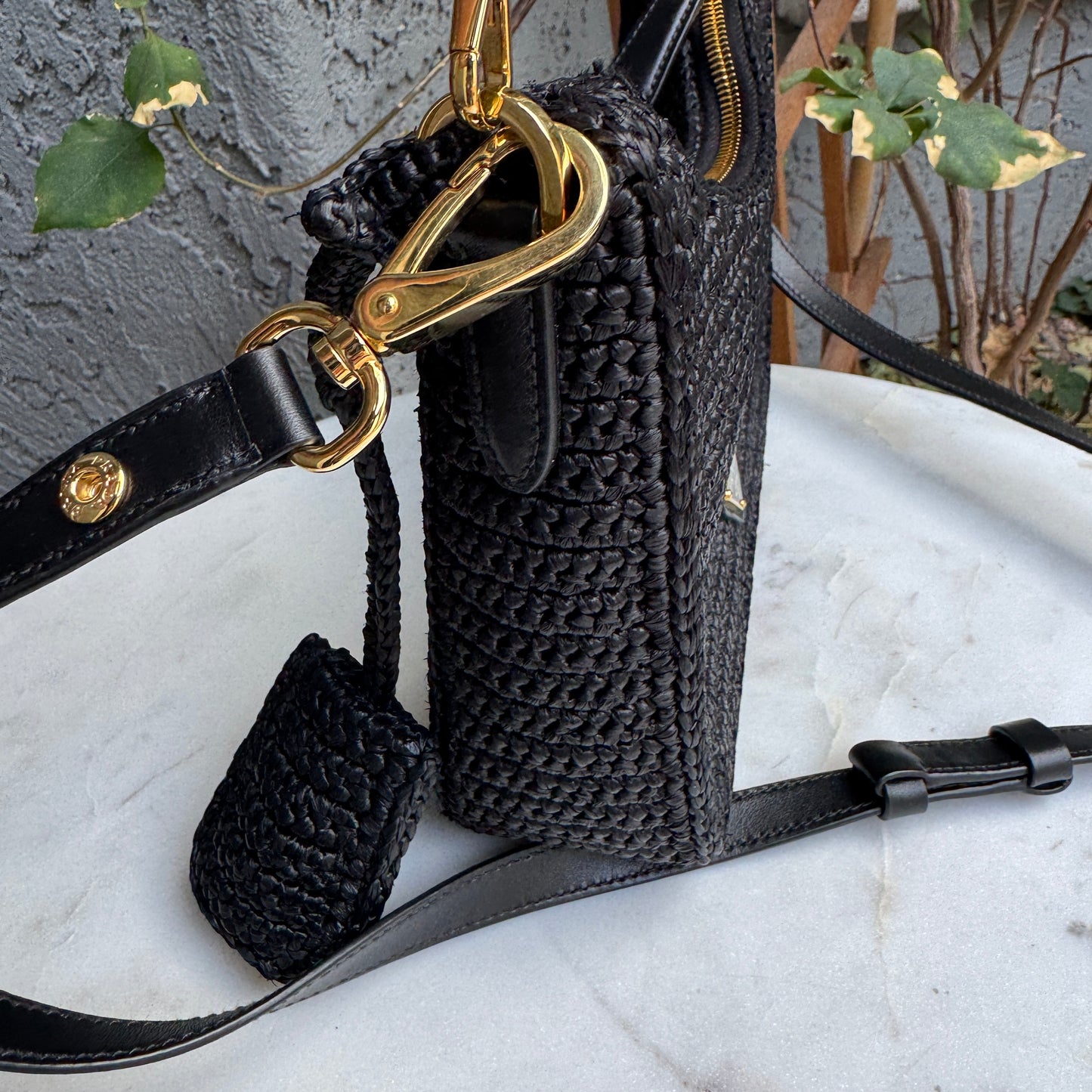 Prada Re-Edition Mini Crochet Raffia Crossbody Bag