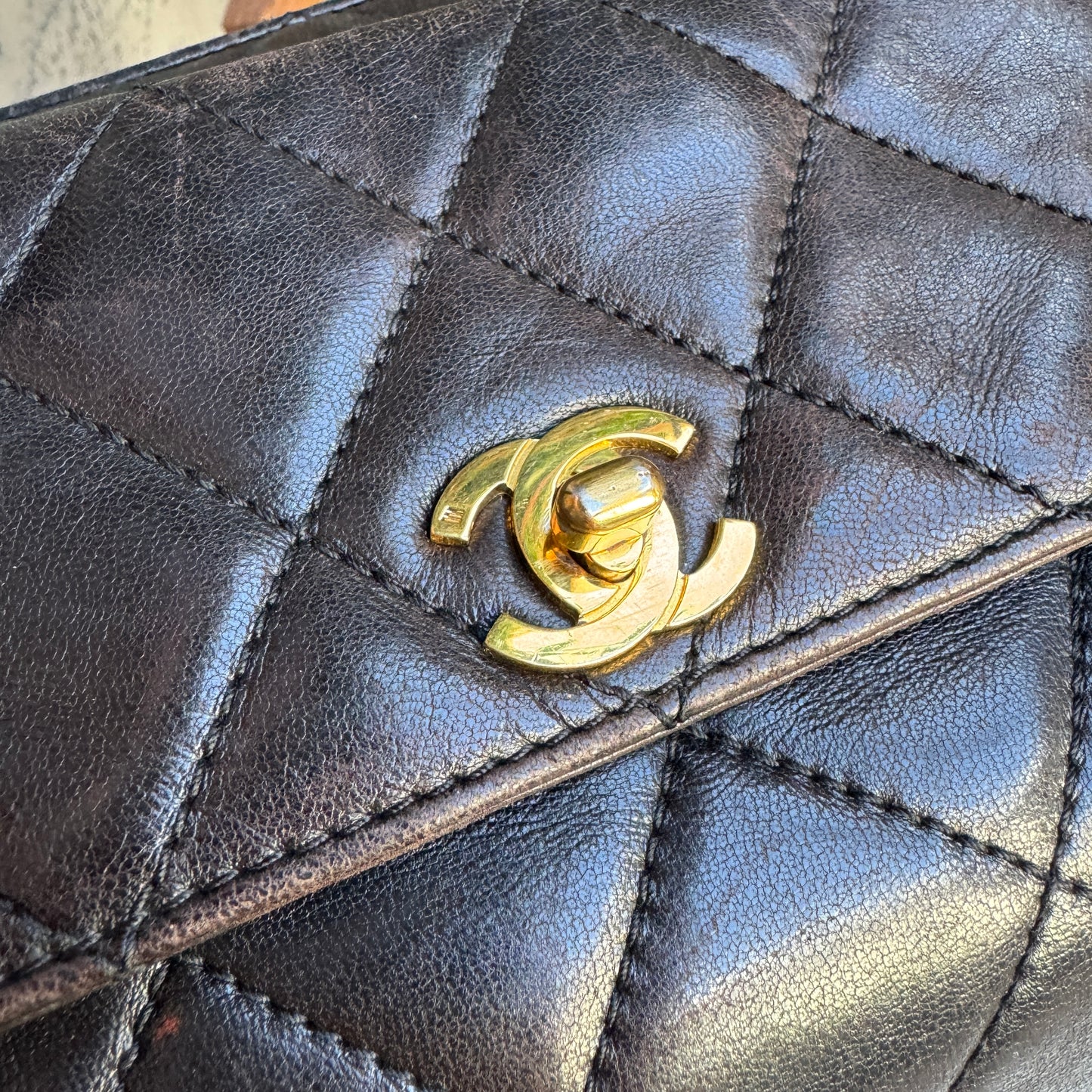 Chanel Quilted Lambskin Leather Vintage CC Flap Shoulder Bag