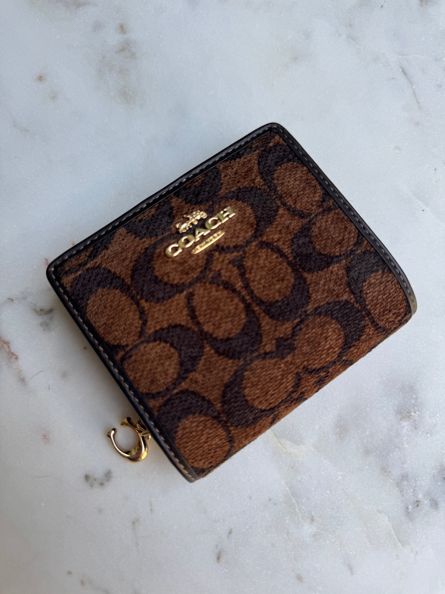 Coach Chenille Snap Wallet