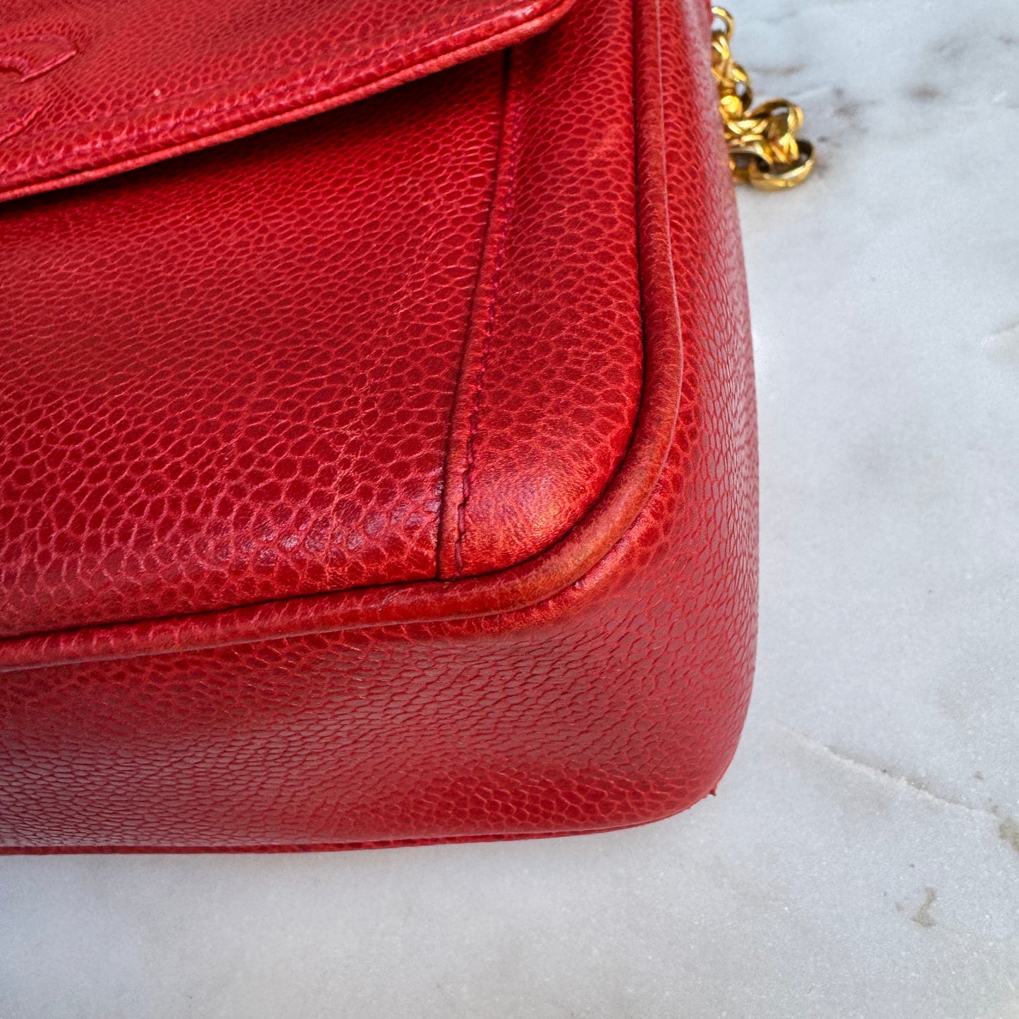 Chanel Caviar Leather Camera CC Vintage Flap Crossbody