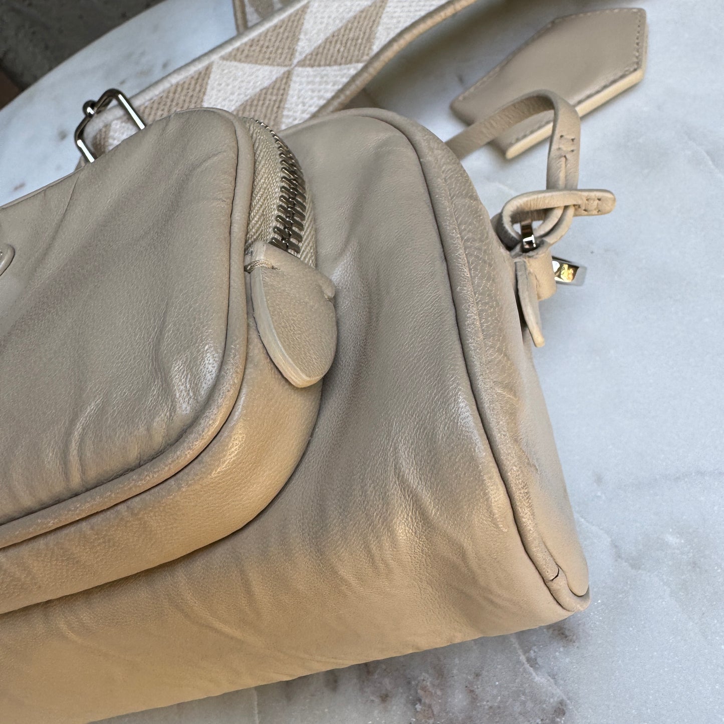 Prada Nappa Antique Leather Multi Pocket Crossbody