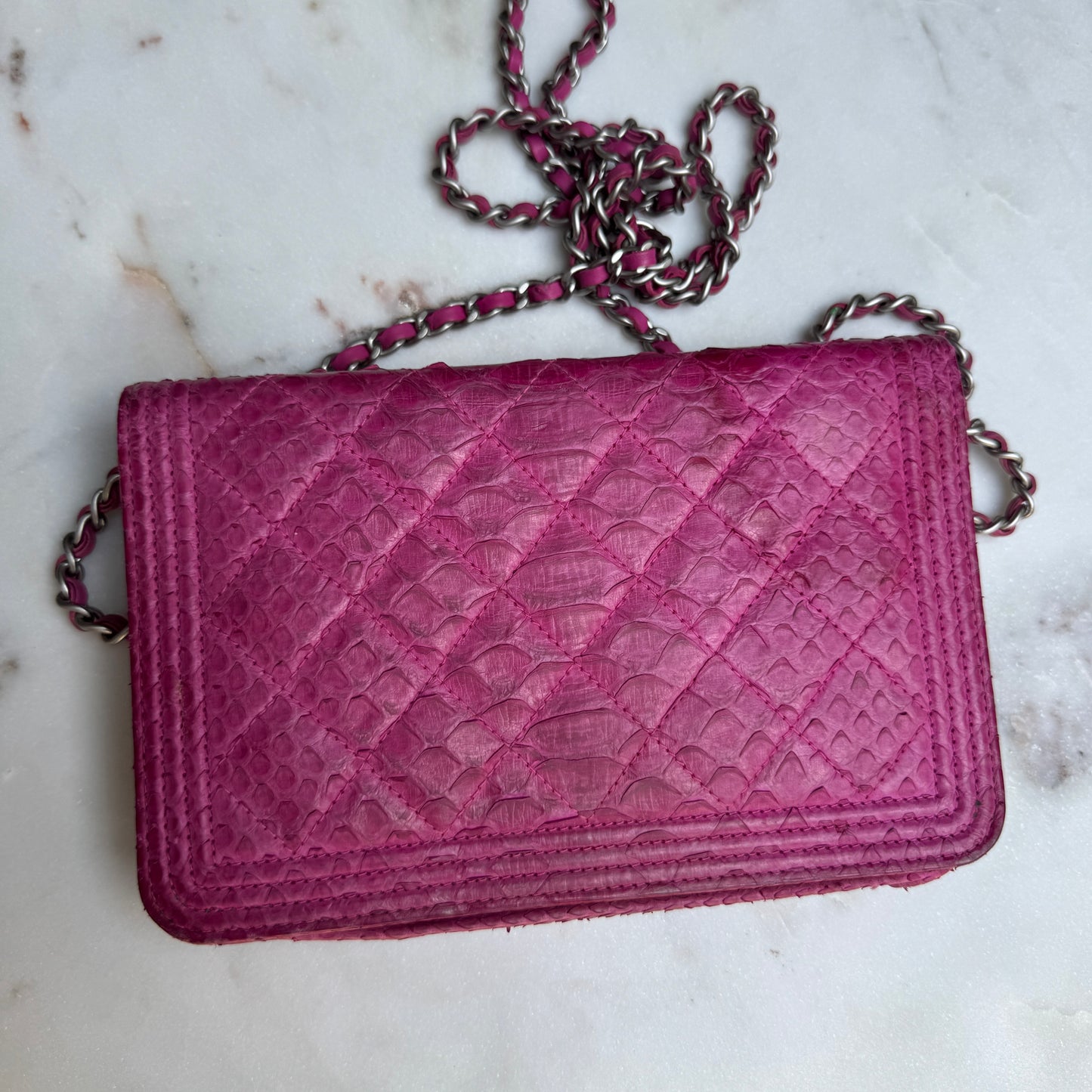 Chanel Python Boy WOC Wallet on Chain Crossbody