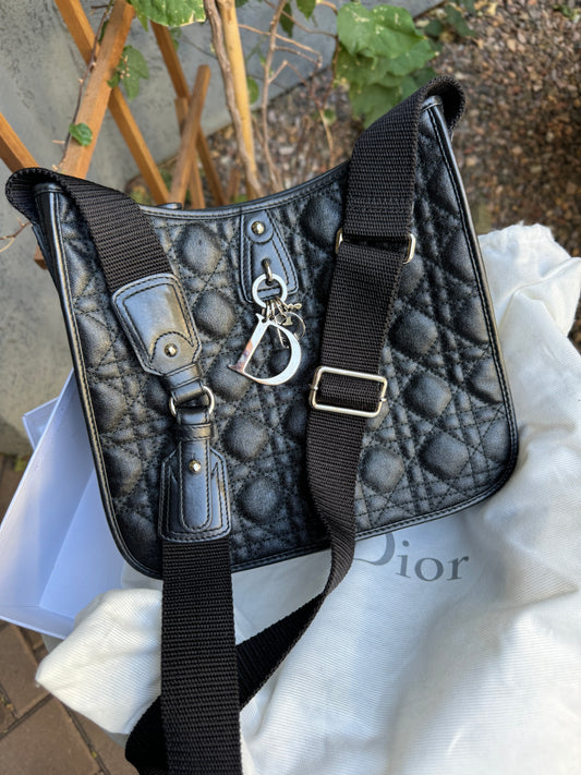 Christian Dior Panarea Cannage Quilt Canvas Crossbody
