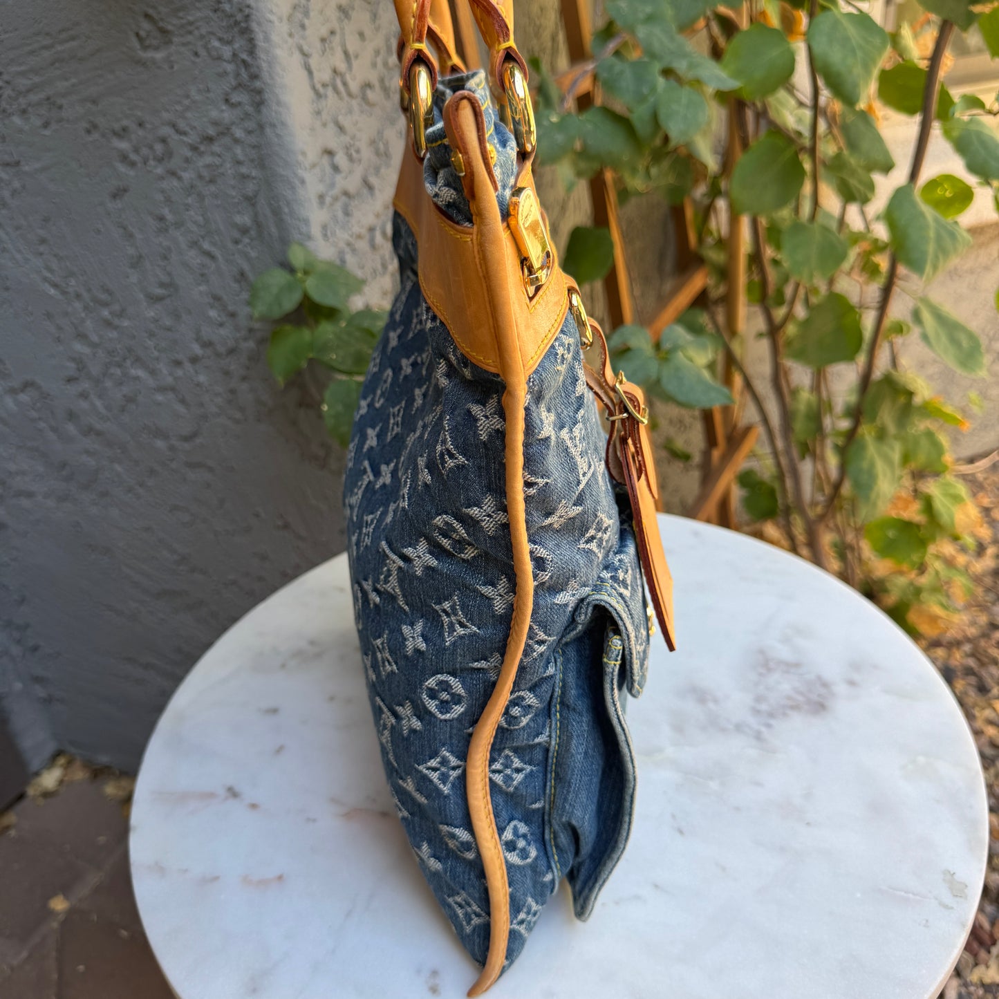 Louis Vuitton Vintage Monogram Denim Sac Plat Tote