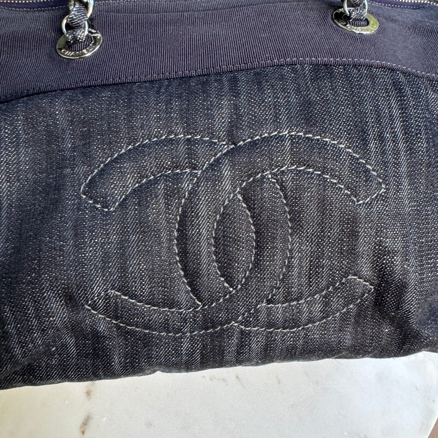 Chanel Quilted Denim Bowler