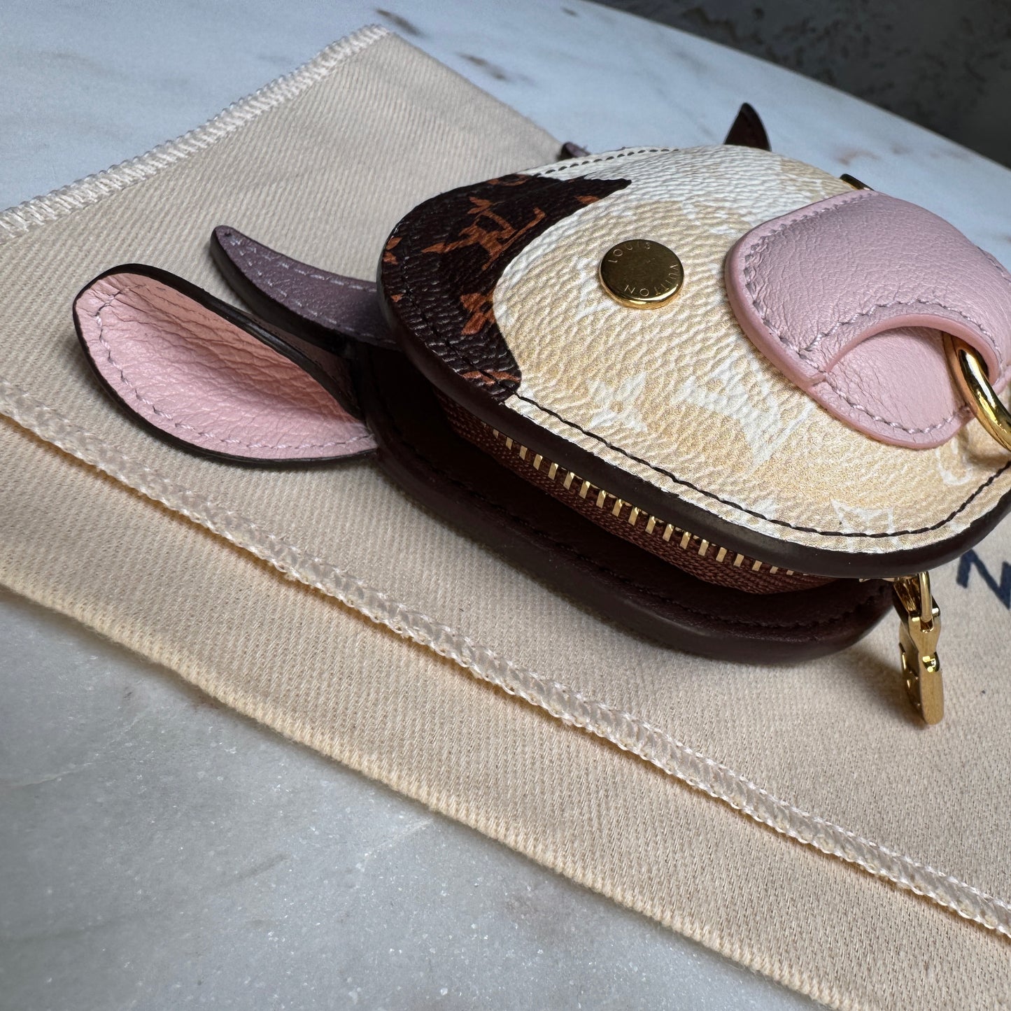 Louis Vuitton Cow Zipper Pouch Bag Charm