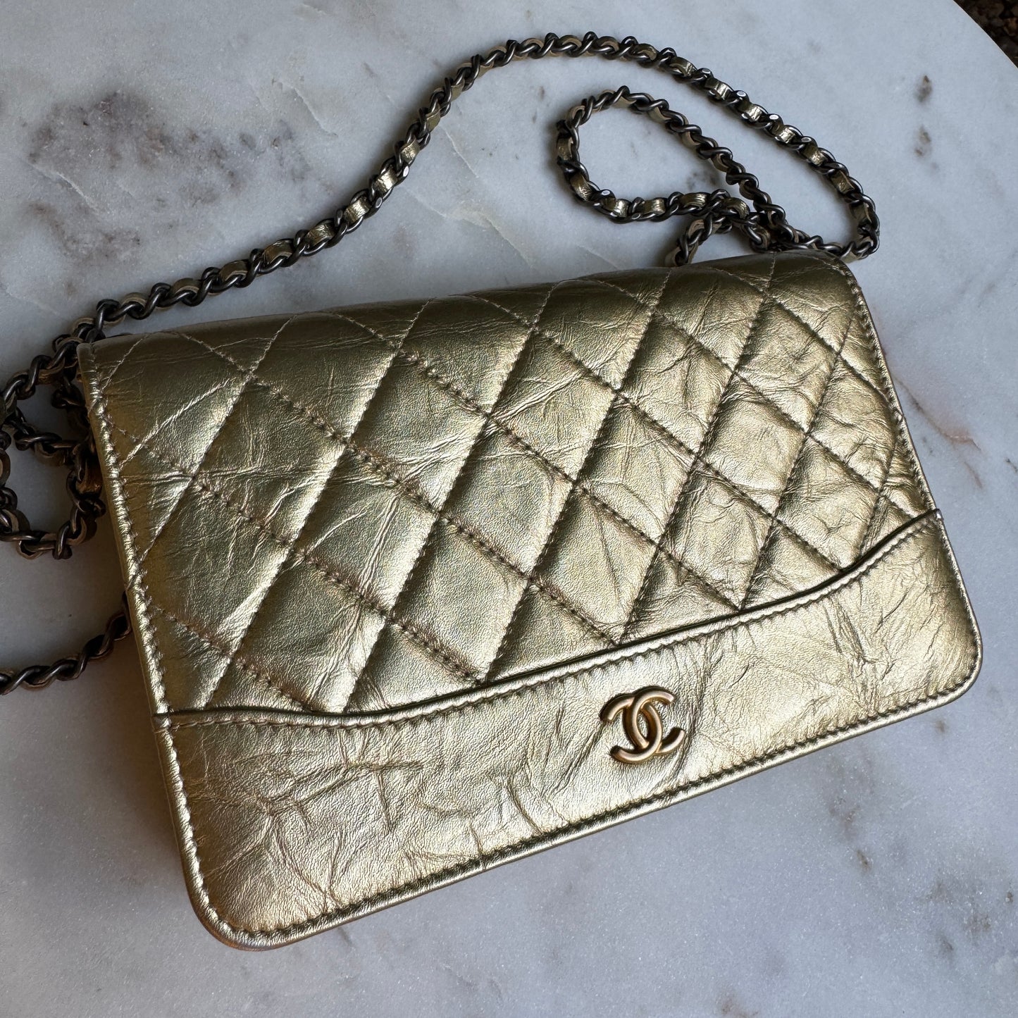 Chanel Gabrielle WOC Quilted Aged Calfskin Crossbody