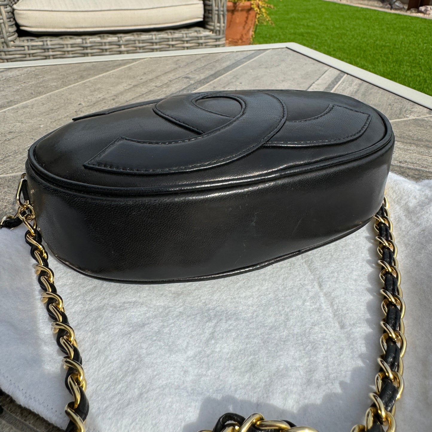 Chanel Vintage CC Tassel Round Lambskin Camera Bag