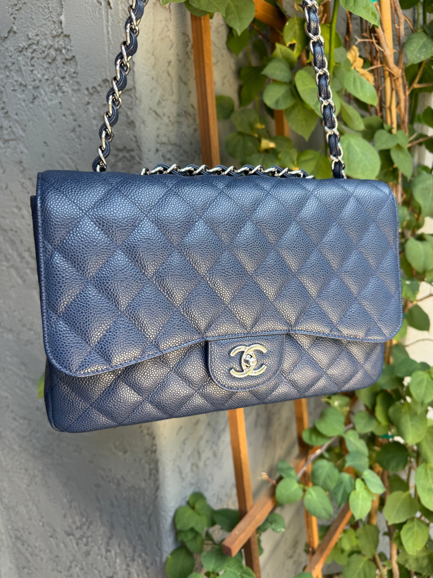Chanel Jumbo Classic Single Flap Caviar Leather Shoulder Bag