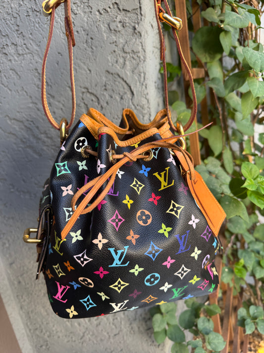 Louis Vuitton Multicolore Petit Noe Bucket Drawstring Shoulder Bag