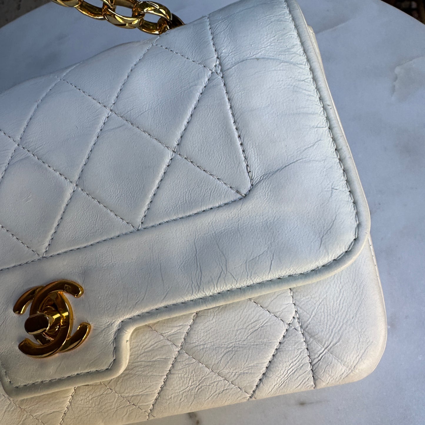 Chanel Diana Vintage Quilted Lambskin Small Single Flap Shoulder Bag