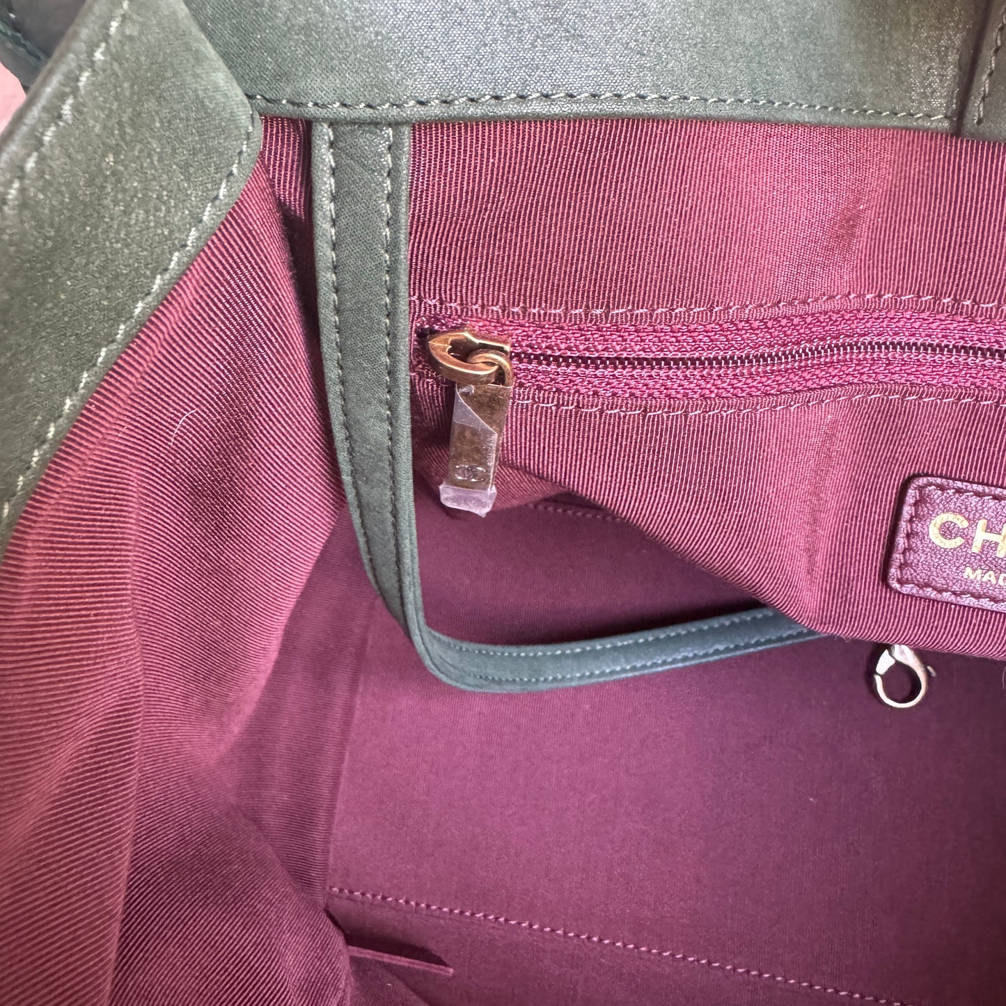 Chanel Nubuck Suede Quilted Whipstitch Happy Stitch Tote