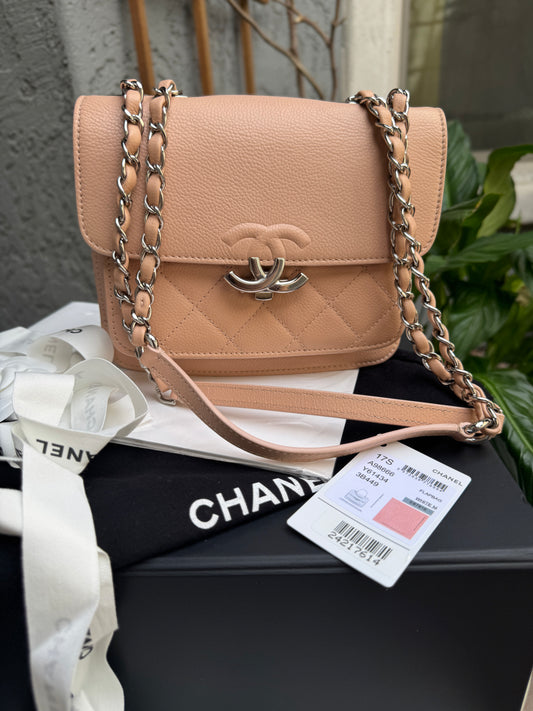 Chanel Caviar Leather CC Box Flap Bag