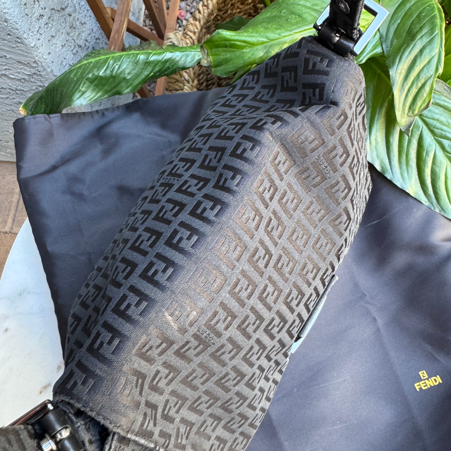 Fendi Vintage Mamma Monogram Baguette Shoulder Bag