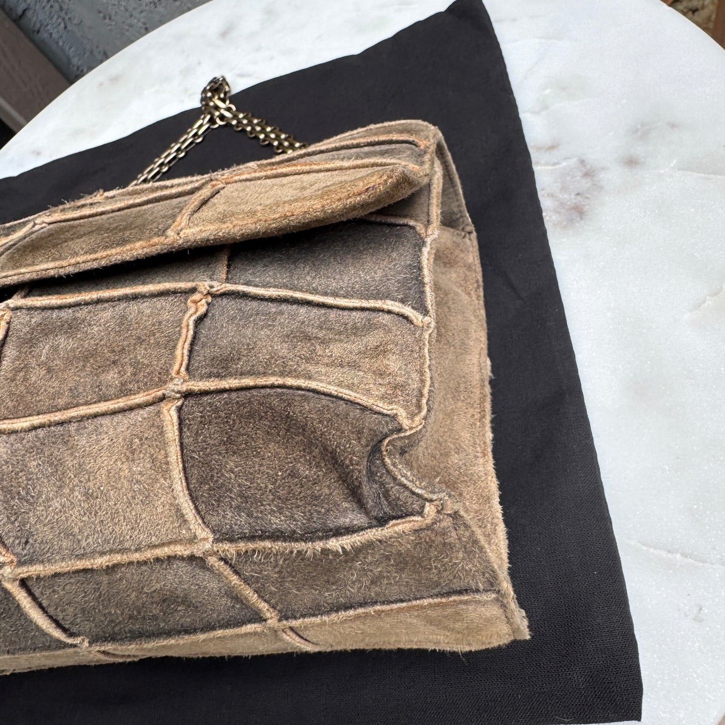 Chanel Suede Patchwork Reissue 225 Single Flap Shoulder Bag