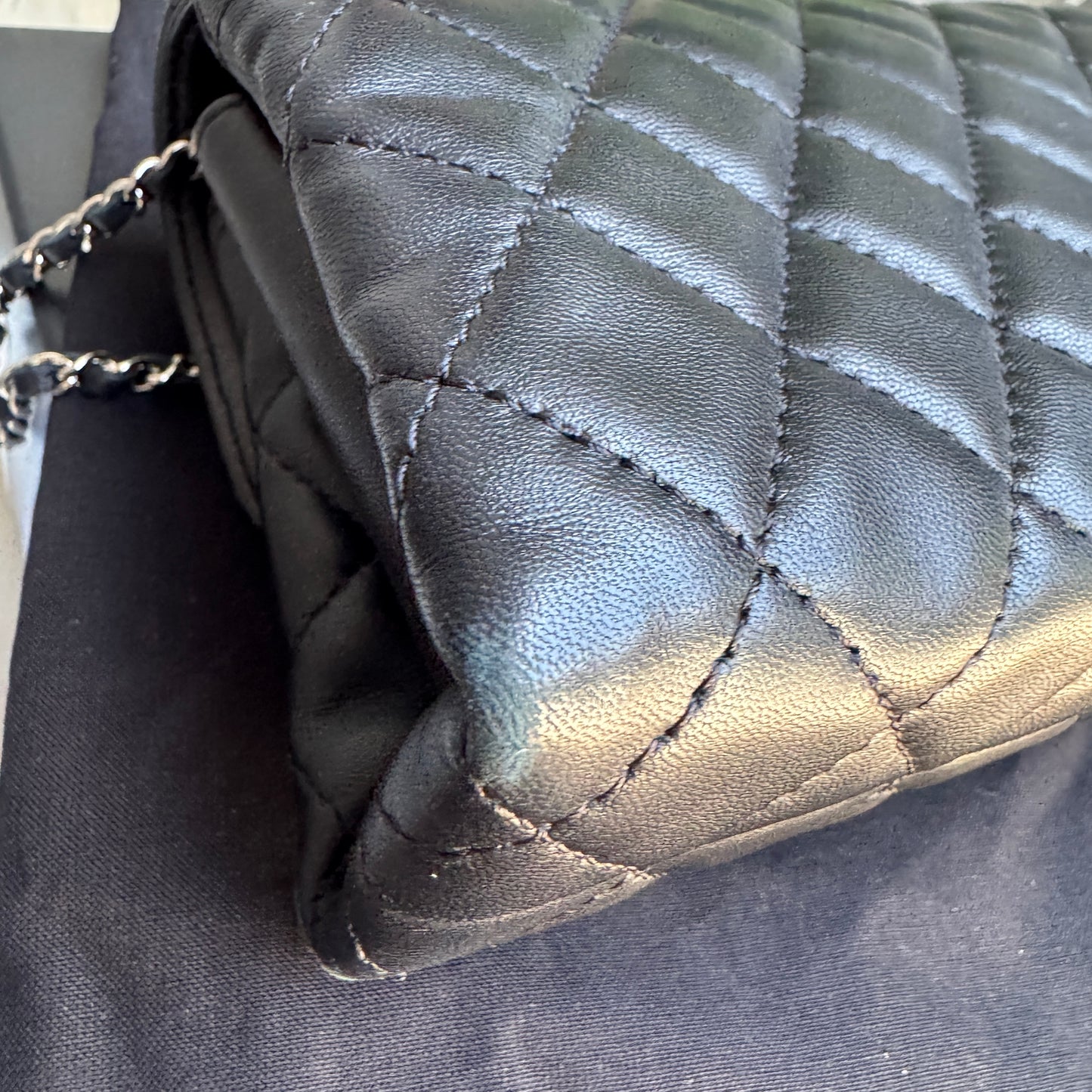 Chanel East West Single Flap Crossbody Bag