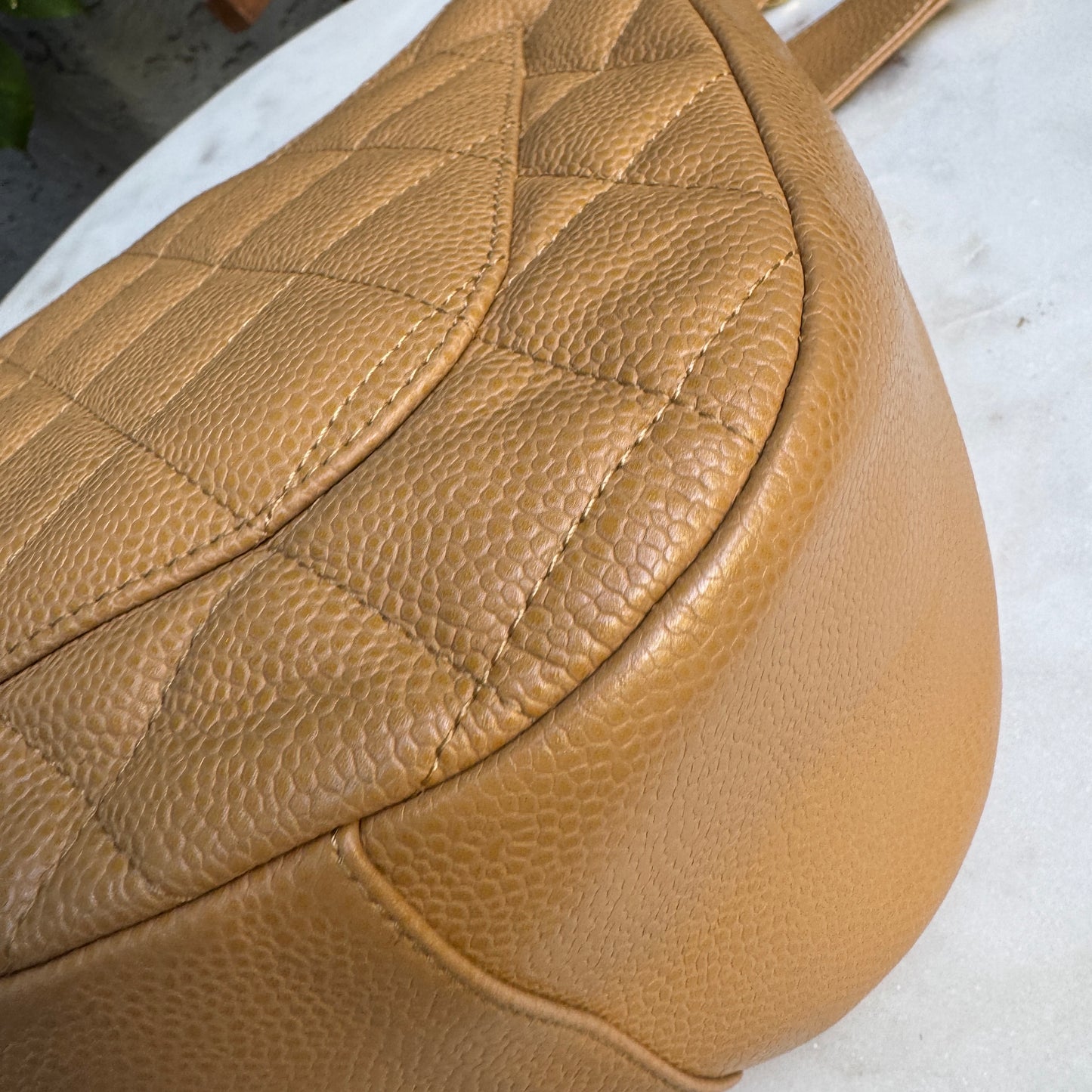 Chanel Timeless CC Quilted Caviar Leather Crescent Hobo Shoulder Bag