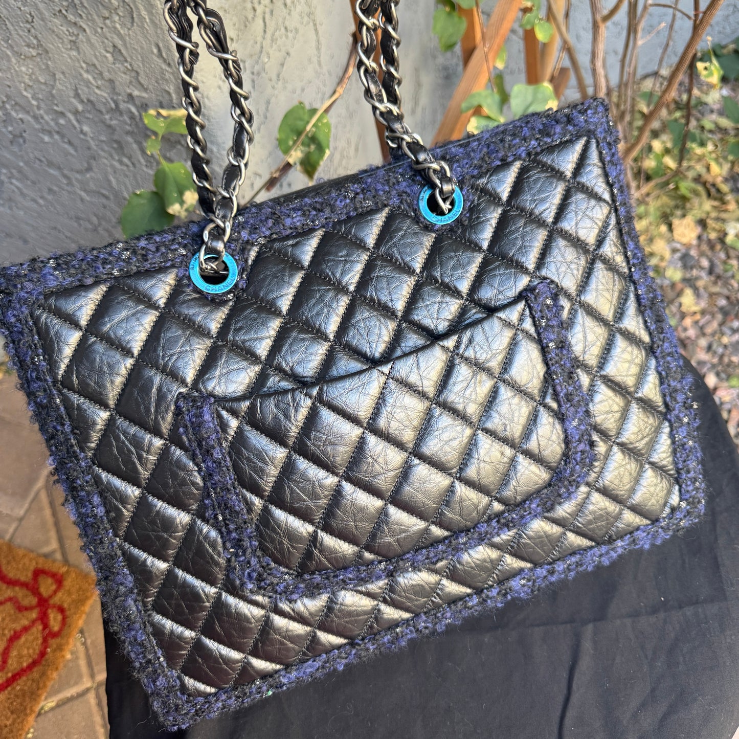 Chanel Calf Leather & Tweed Grand Shopping Secrets Tote