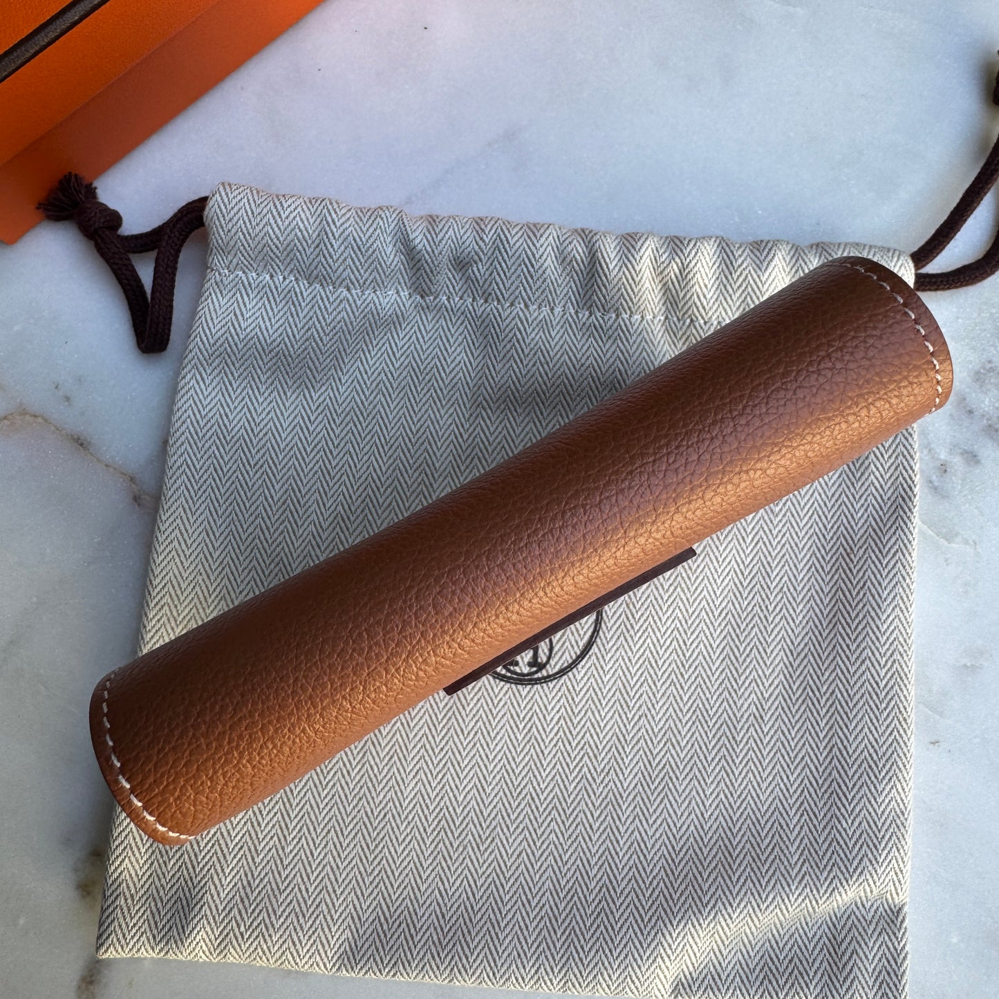 Hermès Gold Evercolor Leather Constance Slim Belt Bag Wallet