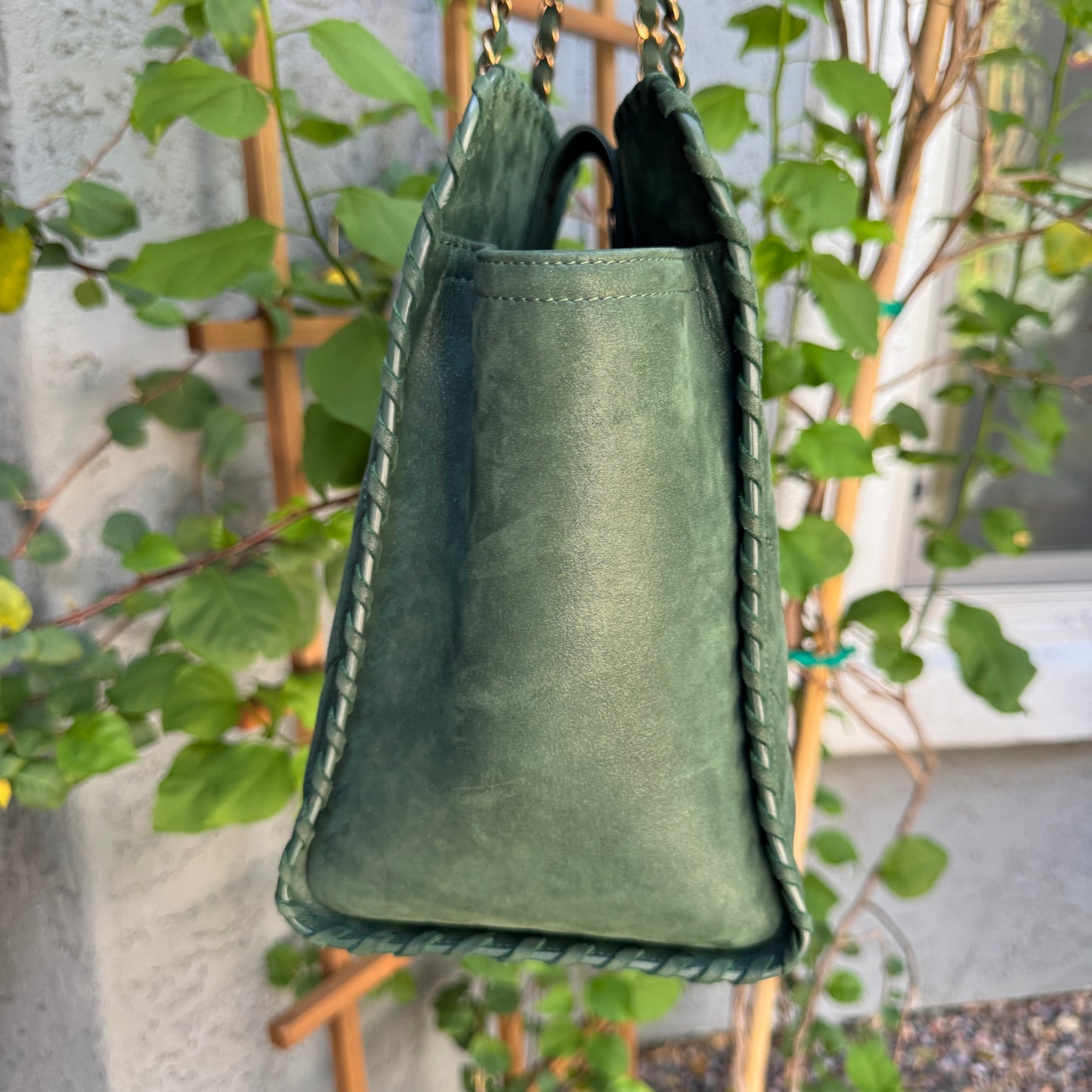 Chanel Nubuck Suede Quilted Whipstitch Happy Stitch Tote