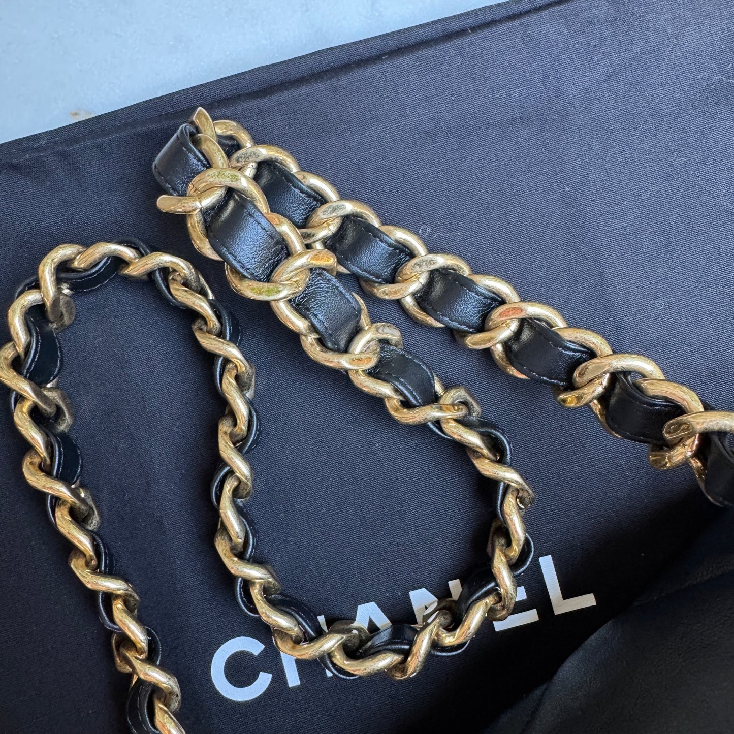 Chanel CC Bar Chain Handle Single Flap Quilted Lambskin Crossbody