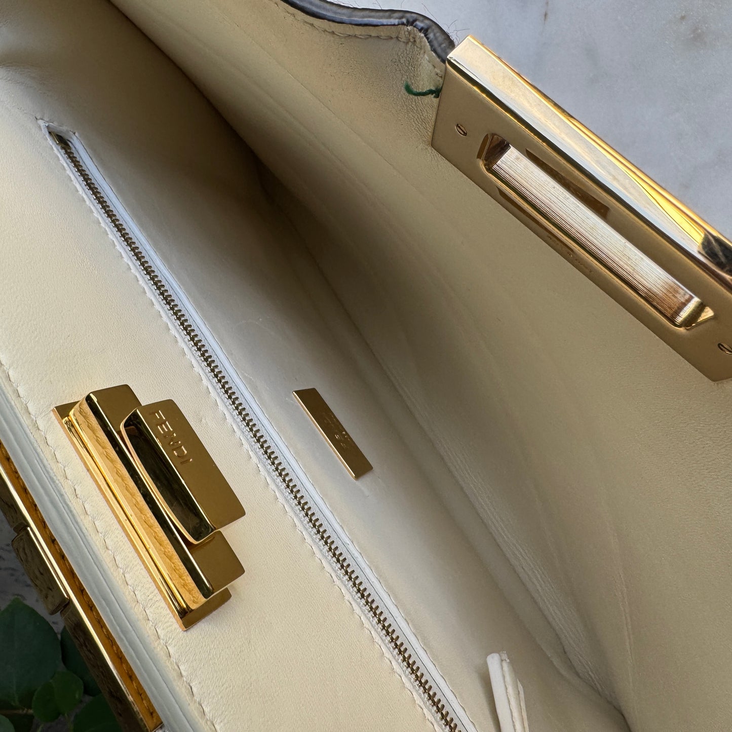 Fendi Pony Hair Leather Peekaboo Clutch Crossbody