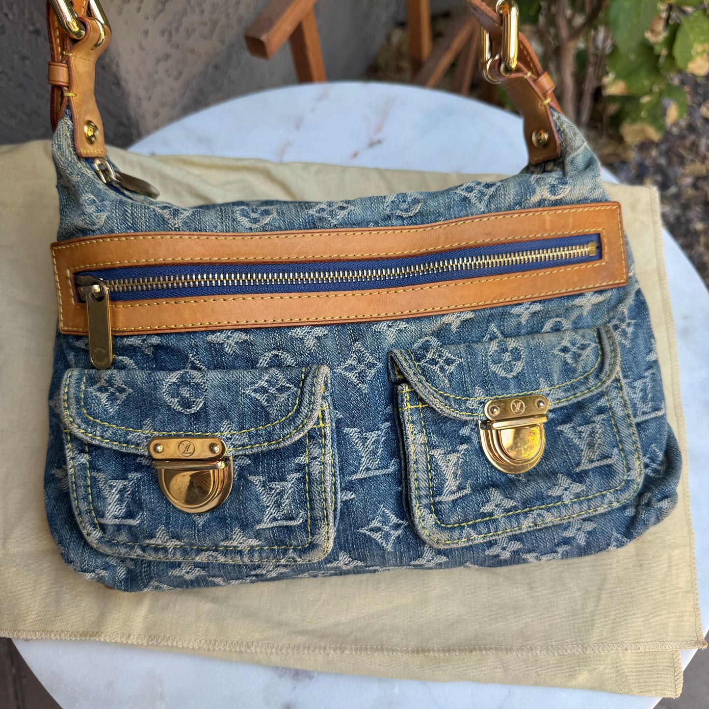 Louis Vuitton Monogram Denim Baggy PM Shoulder Bag