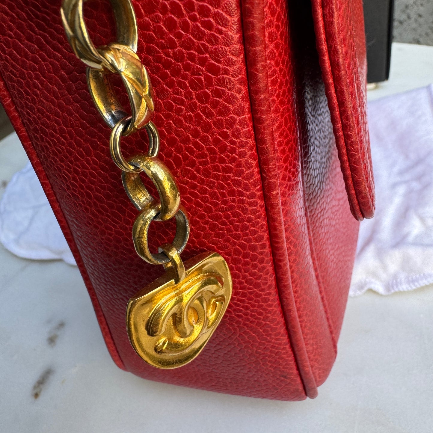 Chanel Caviar Leather Camera CC Vintage Flap Crossbody